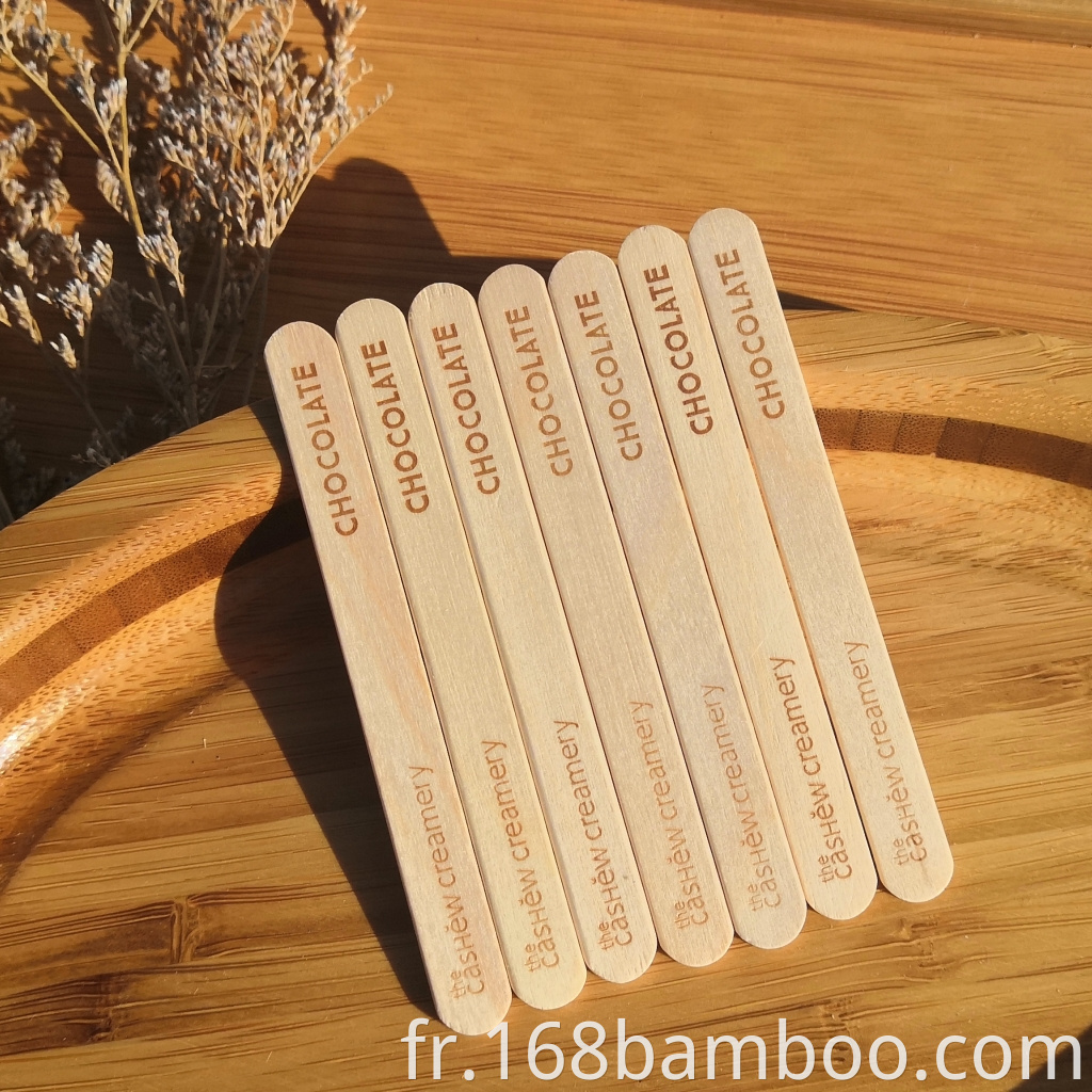 Wooden wax spatula with custom logo